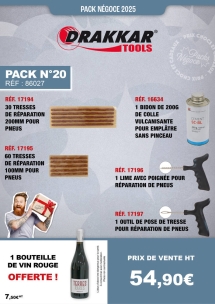 PN N°20 lot de 90 tresses de réparation, lime avec poignée, outil de pose de tresse et colle vulcanisante pour emplâtre sans pinceau + 1 bouteille vin rouge