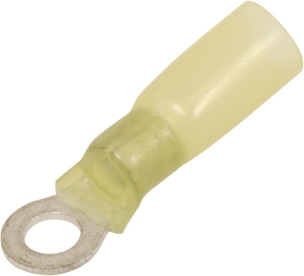 Cosse à oeil isolée thermorétractable jaune M5 - lot de 10 pcs