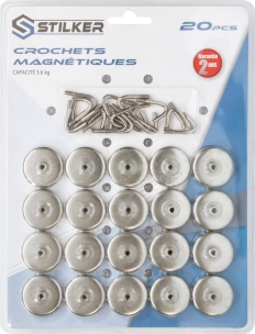Support magnétique à crochet - blister 20 pcs