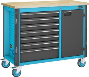 Servante d'atelier 7 tiroirs bleu 1150x60x964mm