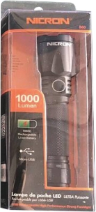 Lampe torche LED 1000 lumens rechargeable