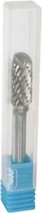 Fraise métallique cylindrique à bout arrondi sur tige 6mm