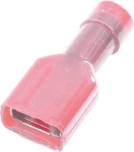 Cosse plate femelle 100% isolée rouge 6,3X0,8mm - lot de 100 pcs