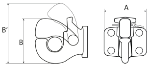 Crochet d'attelage fixe 3,5T « type jeep » 4 trous 17mm entraxe 90mm