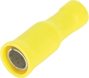Cosse ronde femelle isolée jaune M5 - blister de 10 pcs