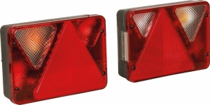 Feu arrière rectangle 12V 6 fonctions - lot droit + gauche 188x135mm