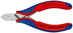 Pince coupante de précision tête ronde coupe à ras 115mm - Ressort - Bi-matière