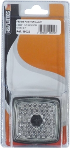 Feu de position blanc carré - blister