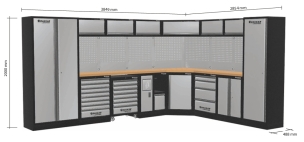 Mobilier d'atelier 8 éléments angle hêtre Mobilier d'atelier 8 éléments angle hêtre