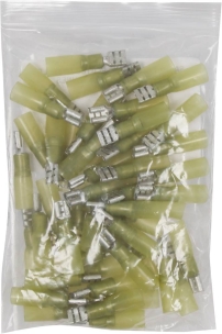 Cosse plate femelle isolée thermorétractable jaune 6,3x0,8mm - lot de 50 pcs