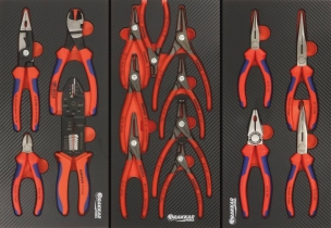 Servante d'atelier 7 tiroirs composée de 215 outils - modules finition carbone Servante d'atelier 7 tiroirs composée de 215 outils - modules finition carbone