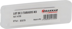 Taraud métaux HSS 3 passes M3