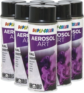Peinture RAL 9005 brillant noir - lot de 6 aérosols de 400ml