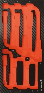 Module mousse 402x189mm carbone vide pour clés à pipe 8 à 19mm