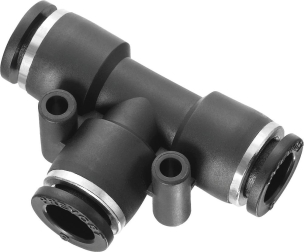 Raccord instantané polymère droit en T 8mm - lot de 10 pcs