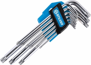 Clés mâles coudées Torx® longues de T10 à T50 - étui pivotant de 9 pcs