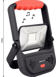 Projecteur LED 24W 1200 lumens rechargeable portable avec haut-parleur bluetooth