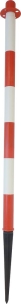 Poteau de signalisation à piquer plastique rouge et blanc 40mm 850mm