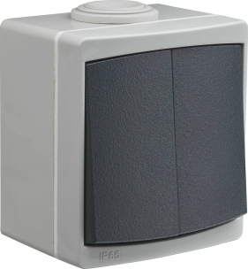 Interrupteur va et vient double étanche en saillie 230V