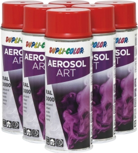 Peinture RAL 3000 rouge feu - lot de 6 aérosols de 400ml