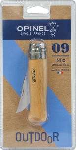 Couteau N°9 avec lame en acier inox et bague de sécurité - blister