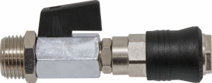 Kit de sortie de cuve 1/4"-1/2'' avec sortie rapide femelle et vanne 1/4 de tour