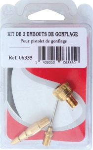 Embout de gonflage en laiton - blister de 3 pcs