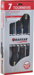 Tournevis avec lame traversante plat et Phillips® - boîte carton de 7 pcs