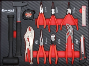 Servante d'atelier 7 tiroirs composée de 176 outils - modules carbone