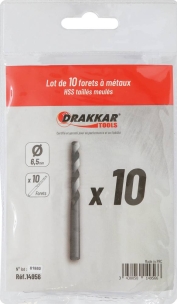 Foret à métaux HSS 6,5mm - lot de 10 pcs