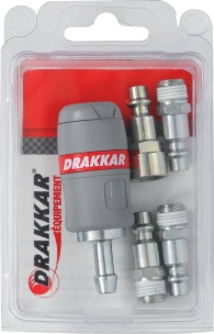 Raccords rapides passage d'air de 6mm filetage 1/4" pour tuyau de 8mm - kit 5 pcs