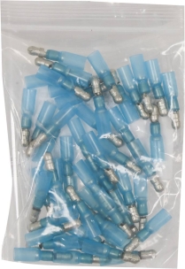 Cosse ronde mâle isolée thermorétractable bleue M5 - sachet de 50 pcs