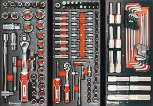 Servante d'atelier 7 tiroirs composée de 221 outils - modules métal
