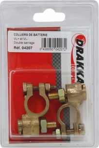 Colliers de batterie VL double serrage/pôle (+ et -) - blister