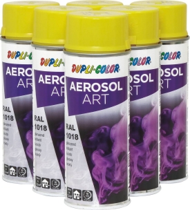 Peinture RAL 1018 jaune zinc - lot de 6 aérosols de 400ml