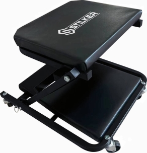 Chariot de visite 6 roues avec appui tête-repliable en tabouret 100kg