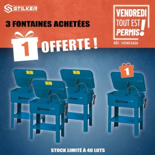 OPE VTEP - Lot de 4 fontaines de nettoyage 70L 230V métallique sur pieds réf.53281 dont 1 offerte