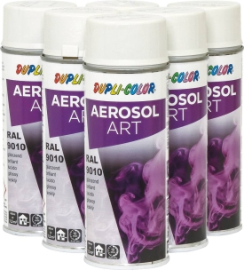 Peinture RAL 9010 brillant blanc - lot de 6 aérosols de 400ml