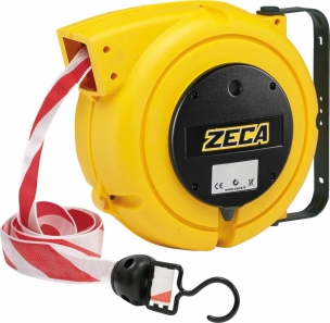 Enrouleur automatique de ruban rouge et blanc 20m