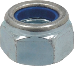 Ecrou hexagonal autofreiné zingué blanc M14 DIN 985 - sachet de 10 pcs