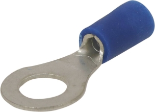 Cosse à oeil isolée bleue M6 - blister de 10 pcs