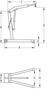 Grue d'atelier pliante 2T