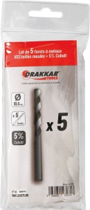 Foret à métaux HSS 5% cobalt 10,5mm - lot de 5 pcs