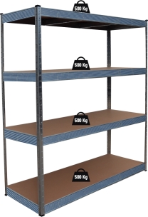 Etagère métallique à emboîter 4 tablettes bois 1500x600x1800mm max 2T