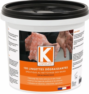 Lingettes nettoyantes mains 270x270mm - seau de100 lingettes