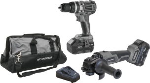 Pack 20V perceuse 60Nm/meuleuse 125mm/2 batteries 4Ah Li-ion - sac de transport