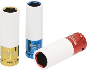 Douilles à chocs gainées 1/2" pour jante alu - coffret de 3 pcs