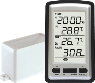 Station météorologique sans fil - pluie/température/heure