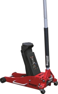 Cric rouleur 3T alu/acier double piston et roues en nylon 101/471mm longueur 670mm