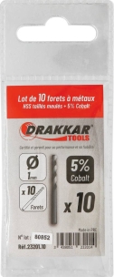 Foret à métaux HSS 5% cobalt 1mm - lot de 10 pcs
